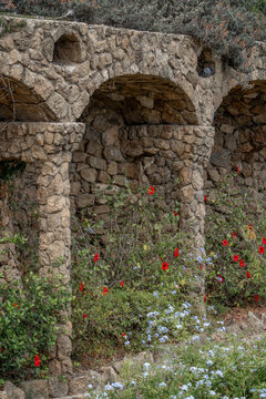 Gaudi parc guell details tourist summer, travel