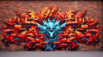 abstract graffiti on the wall