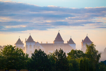 Mir castle (Belarus) in the morning