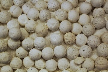 Aromatic bath bombs background. Beauty products for body care