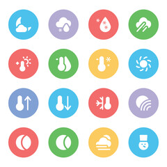 Fototapeta premium Bundle of Forecast Prediction Bold Line Icons