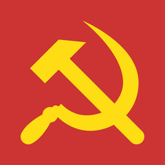 Vector graphic of the hammer and sickle communist symbol - obrazy, fototapety, plakaty