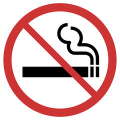 Vector graphic of sign indicating that smoking is strictly forbidden