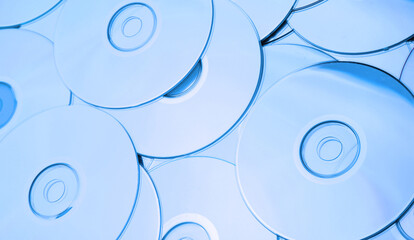 Compact discs CDs blue tone