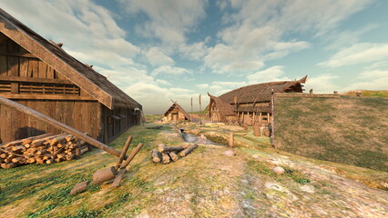 山間の集落 © tsuneomp