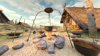 山間の集落 © tsuneomp