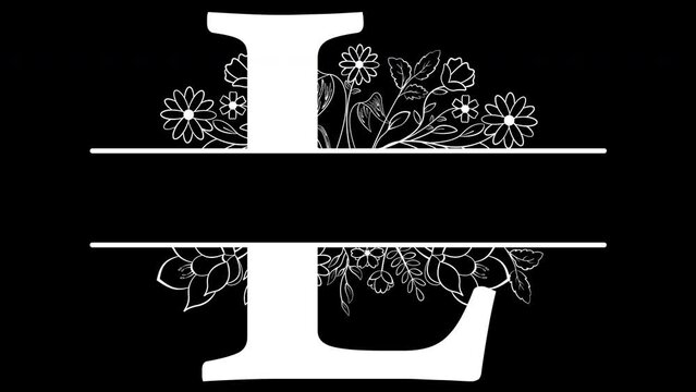 Letter L Monogram, with ALPHA Channel (Transparent Background) In 4K Resolution