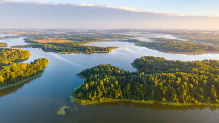 Aerial view of beautiful lake