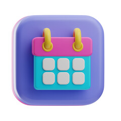 Social Interaction Object Calender 3D Illustration