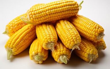 Fresh delicious corn, isolated on white background