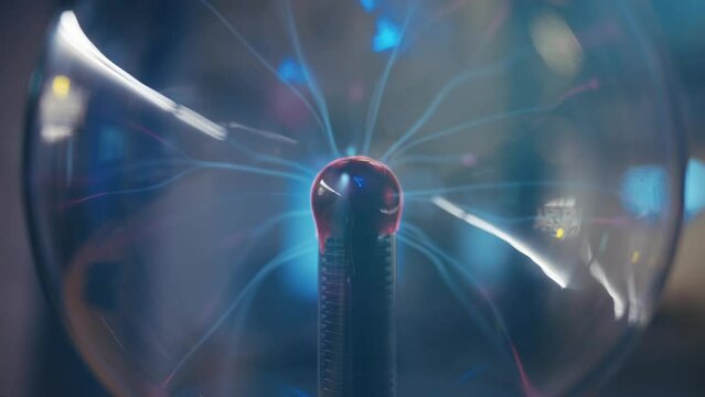 glass plasma tesla ball with electricity beams inside
