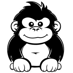 gorilla cartoon characters vector illustration
