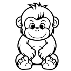 gorilla cartoon characters vector illustration