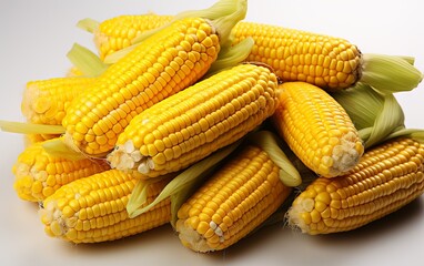 Fresh delicious corn, isolated on white background