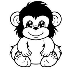 gorilla cartoon characters vector illustration