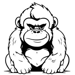 gorilla cartoon characters vector illustration