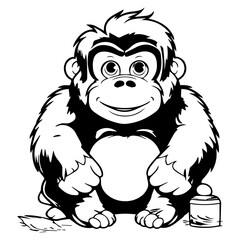 gorilla cartoon characters vector illustration