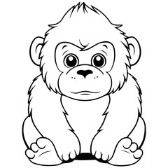 gorilla cartoon characters vector illustration