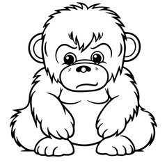 gorilla cartoon characters vector illustration