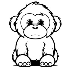 gorilla cartoon characters vector illustration