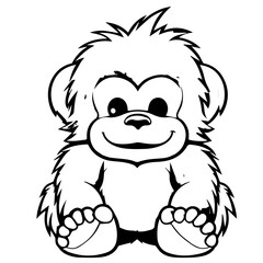 gorilla cartoon characters vector illustration