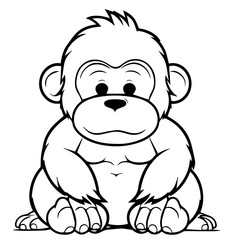 gorilla cartoon characters vector illustration