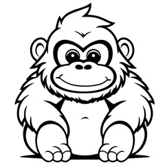 gorilla cartoon characters vector illustration