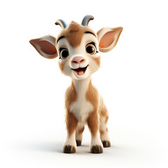 funny goat  cartoon on white