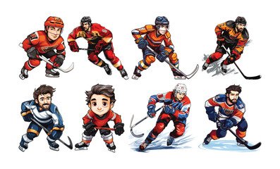 Cartoon Hockey Players  collection
