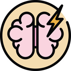 Brainstorming icon outline vector. Critical thinking. Mind think color flat
