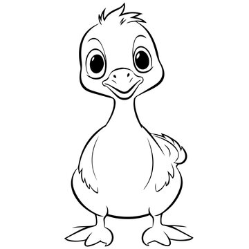 recommend clip art: Goslin coloring page illustration