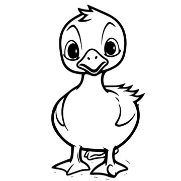 recommend clip art: Goslin coloring page illustration