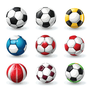 Soccer ball icons set, Football icons set
