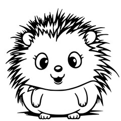 Cute hedgehog cartoon vector icon