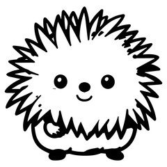 Cute hedgehog cartoon vector icon