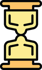 Hourglass skills icon outline vector. Stress effort. Reduce confidence color flat