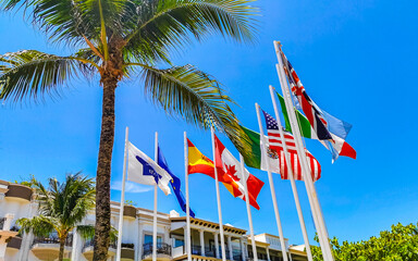 Flags of many countries like spain united states canada Mexico.