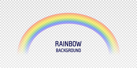 Rainbow with limpid section edge isolated on transparent background. Vector illustration