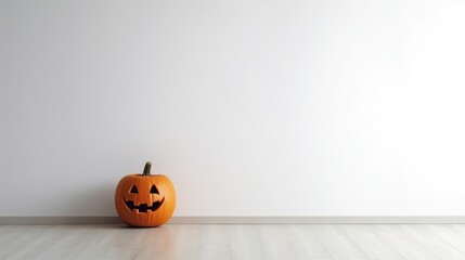 white halloween background with pumpkins