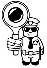 Malvorlage niedlicher Polizist mit Kelle 
