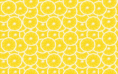 Fresh yellow Lemon slice cut used for top view background.