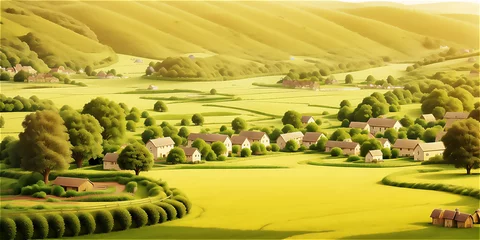 Foto op Plexiglas のどかな田舎の風景　ジェネレーティブ AI © スタジオサラ