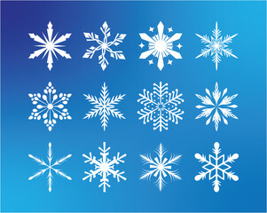 Vector illustration of snowflake icons