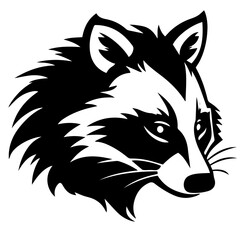 sketch of a tribal tattoo raccoon