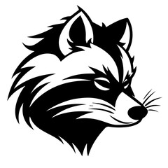 sketch of a tribal tattoo raccoon