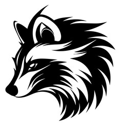 sketch of a tribal tattoo raccoon