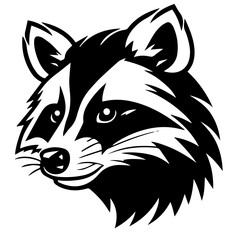 sketch of a tribal tattoo raccoon