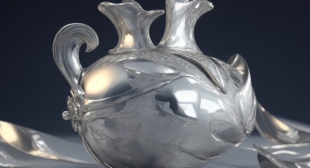 beautiful silver sculpture. ai generation