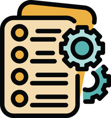 System vacancy icon outline vector. Hr job. Company business color flat