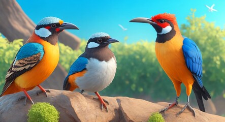 Obraz premium The Stymphalian Birds realistic. ai generation.